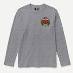 RUM KNUCKLES BUTTERFLY TIGER Long Sleeve Tee - Heather Grey - front