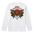 RUM KNUCKLES BUTTERFLY TIGER Long Sleeve Tee - White - back