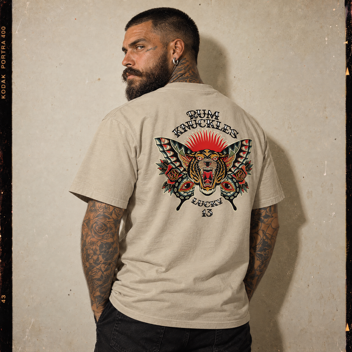 RUM KNUCKLES BUTTERFLY TIGER T-Shirt