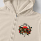 RUM KNUCKLES BUTTERFLY TIGER Zip Hoodie - Ecru - detail