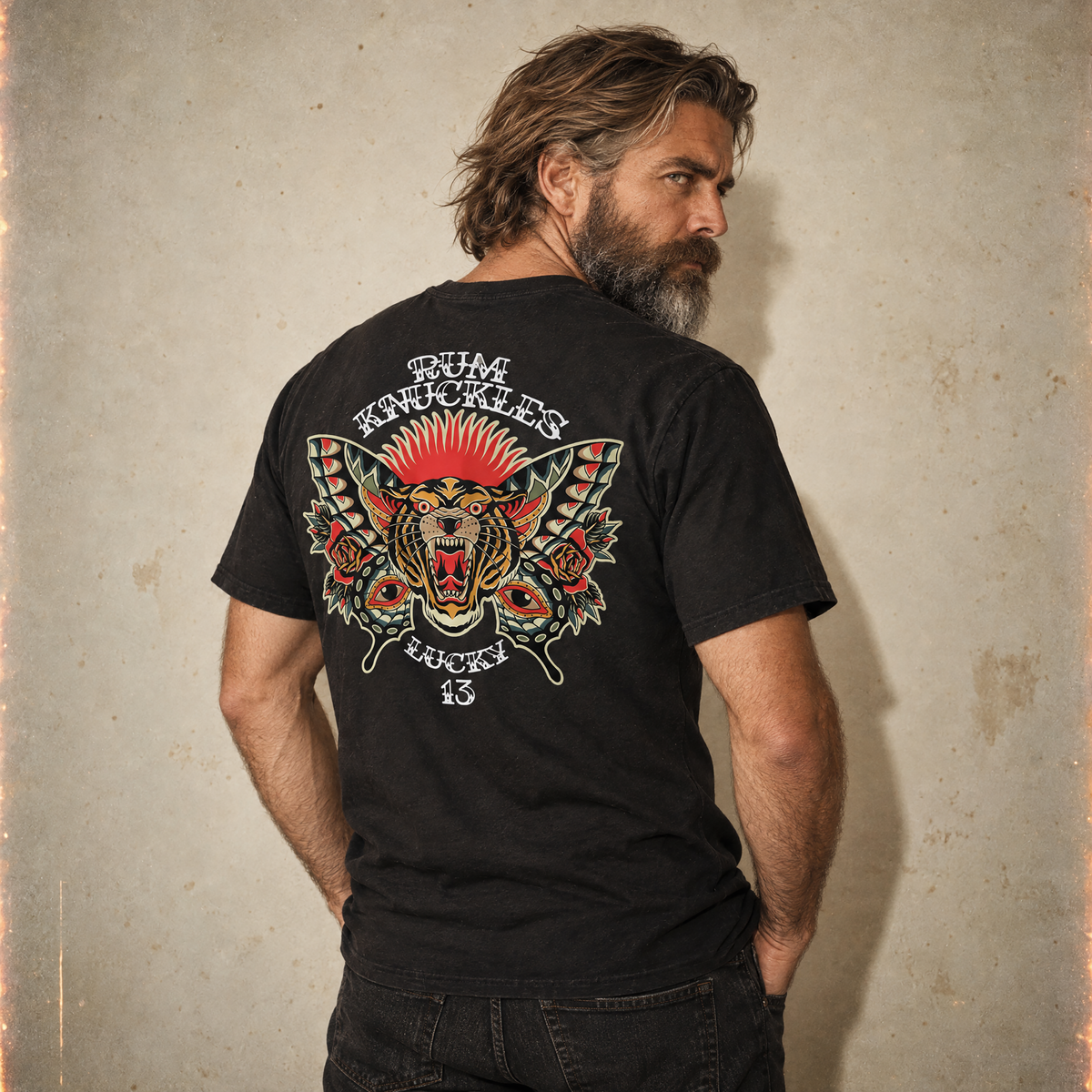 RUM KNUCKLES BUTTERFLY TIGER T-Shirt