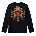 RUM KNUCKLES BUTTERFLY TIGER Long Sleeve Tee - Black - back