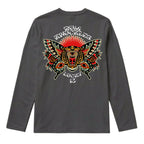 RUM KNUCKLES BUTTERFLY TIGER Long Sleeve Tee - Charcoal - back