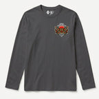 RUM KNUCKLES BUTTERFLY TIGER Long Sleeve Tee - Charcoal - front