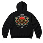RUM KNUCKLES BUTTERFLY TIGER Zip Hoodie - Black - back