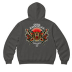 RUM KNUCKLES BUTTERFLY TIGER Zip Hoodie - Charcoal - back