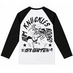 RUM KNUCKLES RK RODEO Baseball Tee - White/Black - back