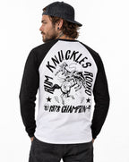 RUM KNUCKLES RK RODEO Baseball Tee - White/Black - model back
