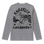 RUM KNUCKLES RK RODEO Long Sleeve Tee - Heather Grey - back
