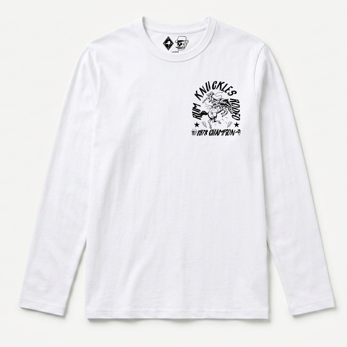 RUM KNUCKLES RK RODEO Long Sleeve Tee - White - front