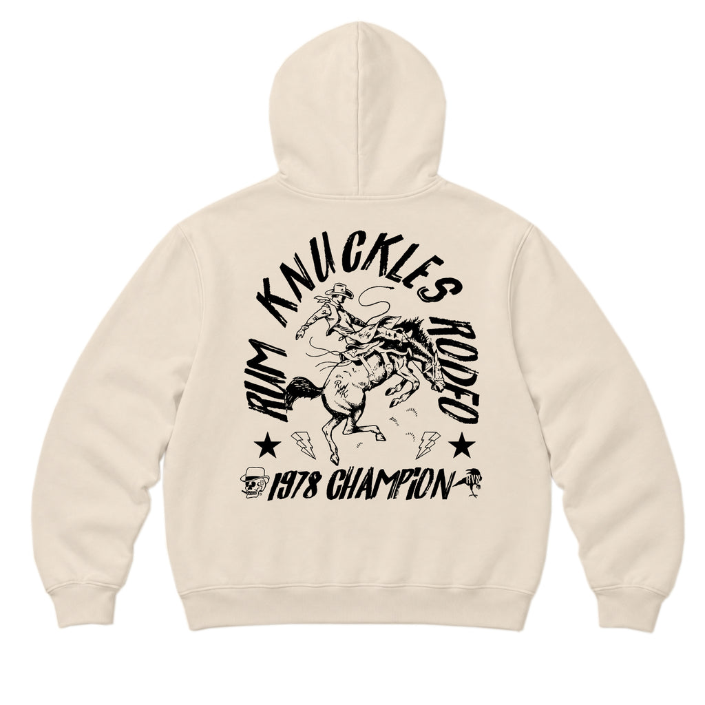 RUM KNUCKLES RK RODEO Zip Hoodie - Ecru - back