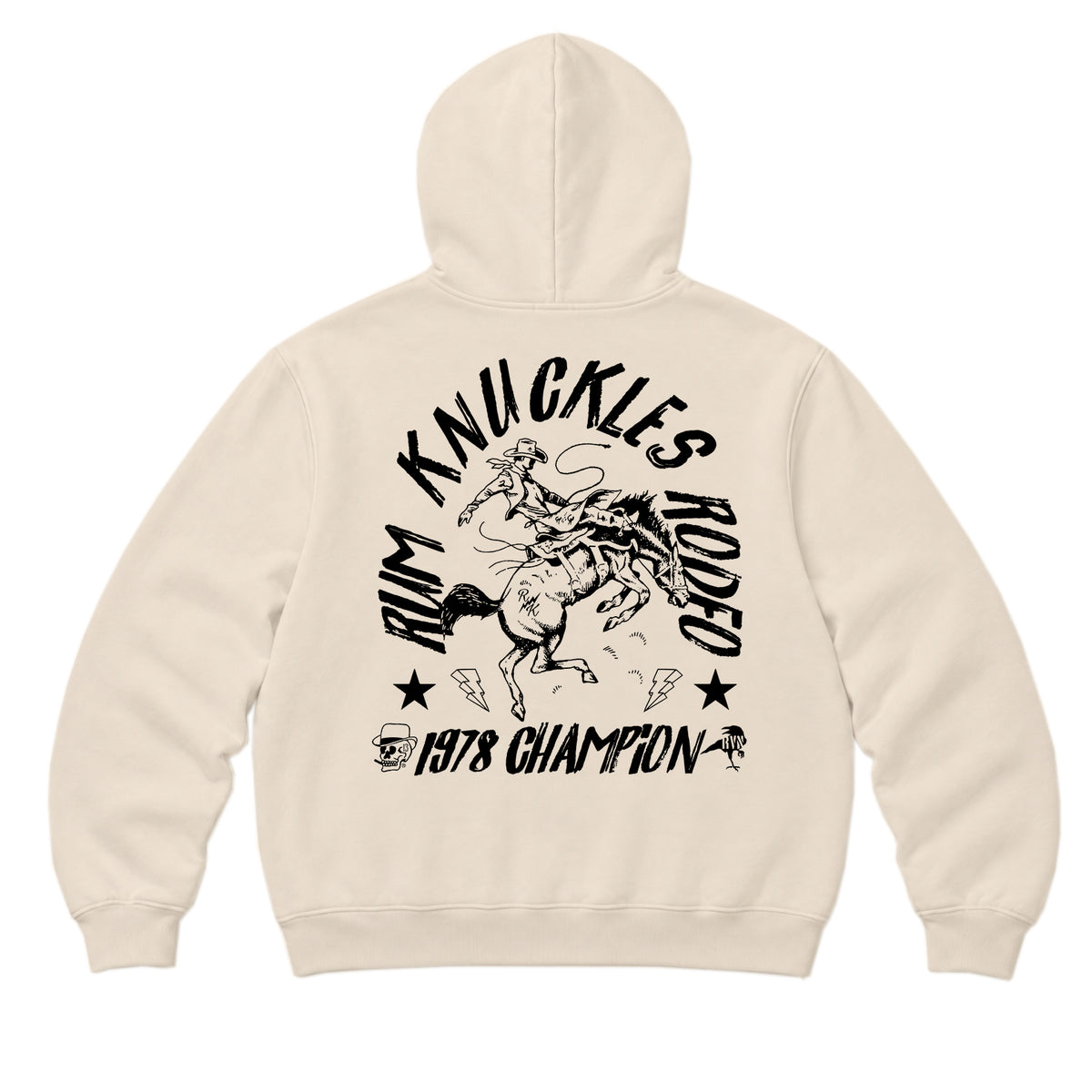 RUM KNUCKLES RK RODEO Zip Hoodie - Ecru - back