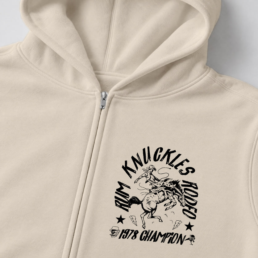 RUM KNUCKLES RK RODEO Zip Hoodie - Ecru - detail