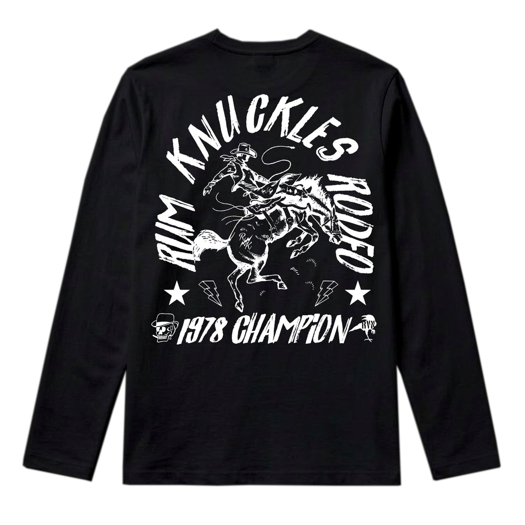 RUM KNUCKLES RK RODEO Long Sleeve Tee - Black - back
