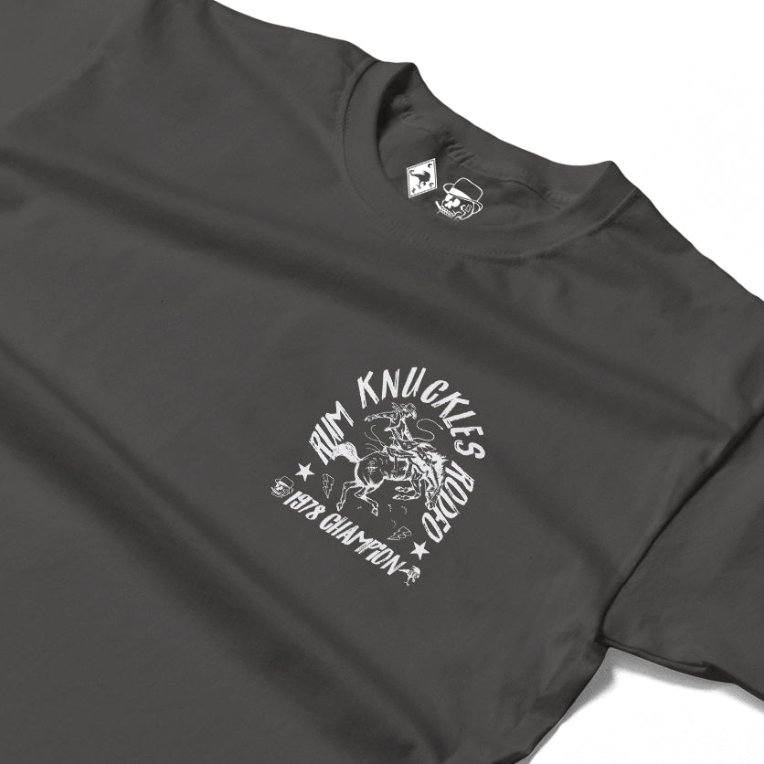 RUM KNUCKLES RK RODEO Long Sleeve Tee - Charcoal - detail