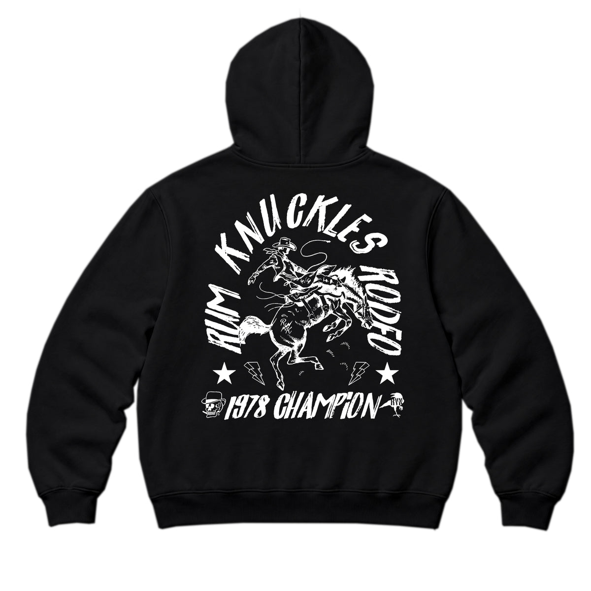RUM KNUCKLES RK RODEO Zip Hoodie - Black - back