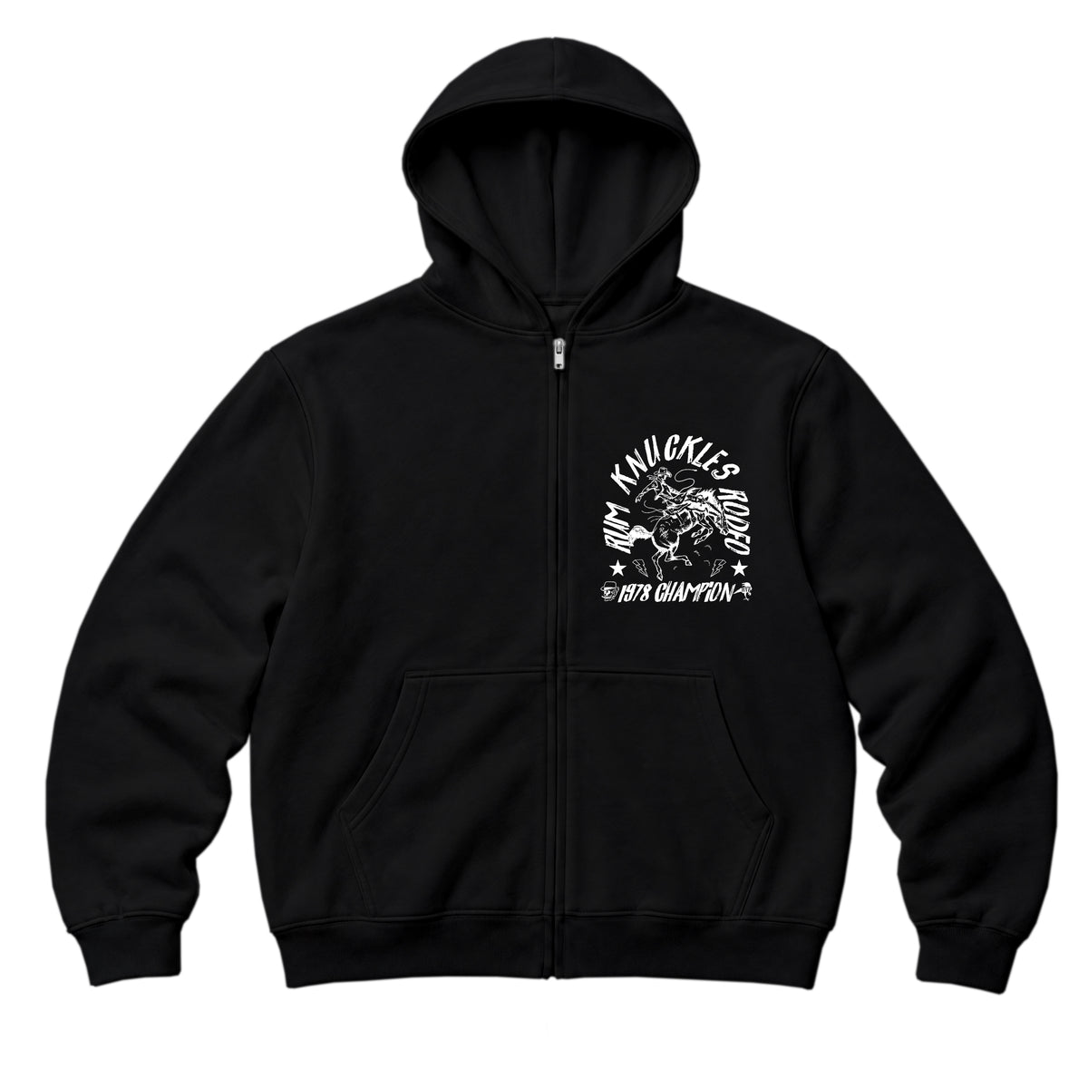 RUM KNUCKLES RK RODEO Zip Hoodie - Black - front