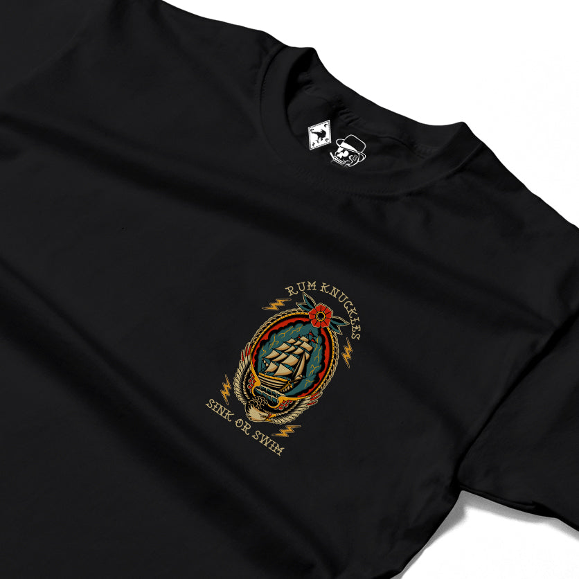 RUM KNUCKLES RK SINK OR SWIM Long Sleeve Tee - Black - detail