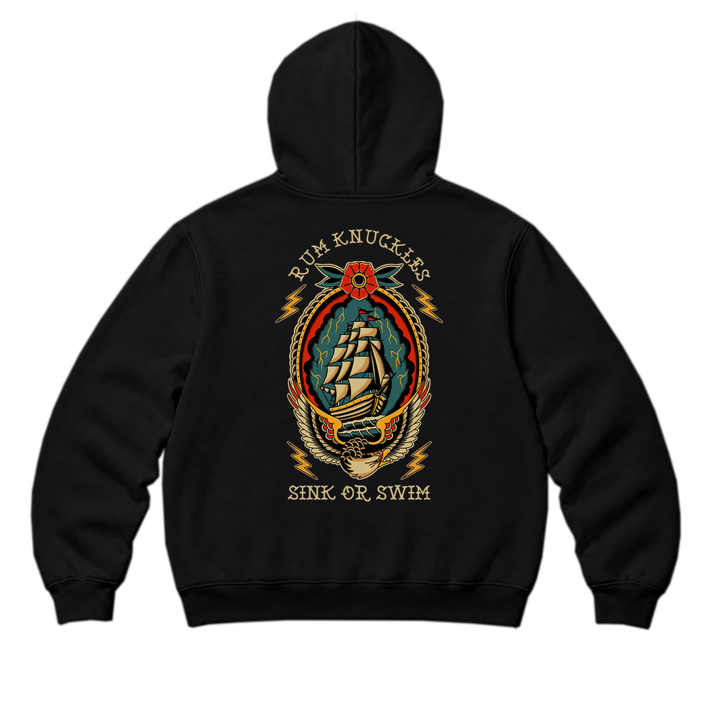 RUM KNUCKLES RK SINK OR SWIM Zip Hoodie - Black - back