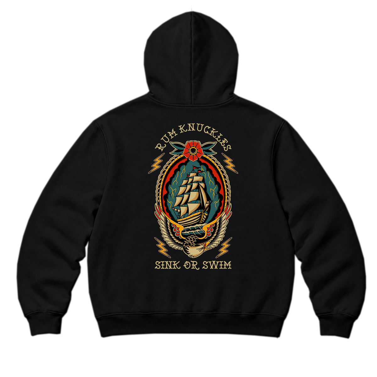 RUM KNUCKLES RK SINK OR SWIM Zip Hoodie - Black - back