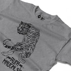 RUM KNUCKLES RK TIGER STRIPES Long Sleeve Tee - Heather Grey - detail