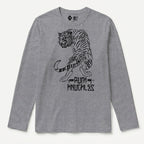 RUM KNUCKLES RK TIGER STRIPES Long Sleeve Tee - Heather Grey - front