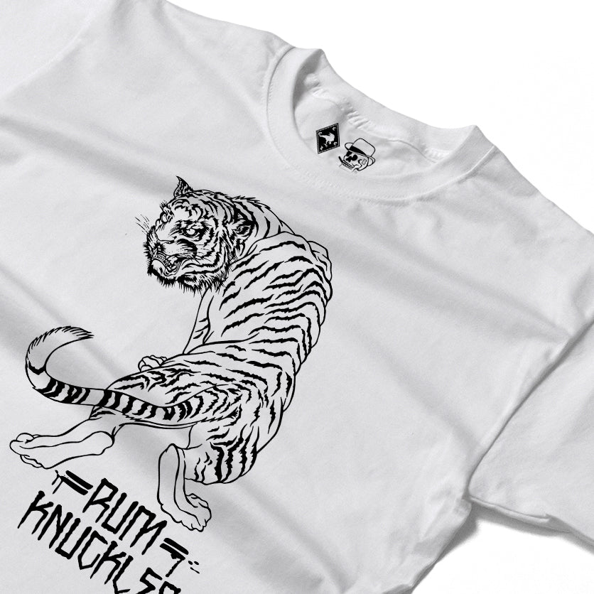 RUM KNUCKLES RK TIGER STRIPES Long Sleeve Tee - White - detail