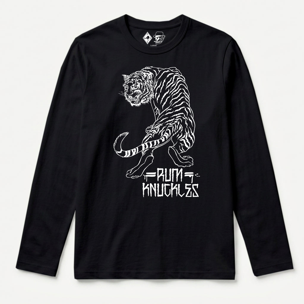 RUM KNUCKLES RK TIGER STRIPES Long Sleeve Tee - Black - front