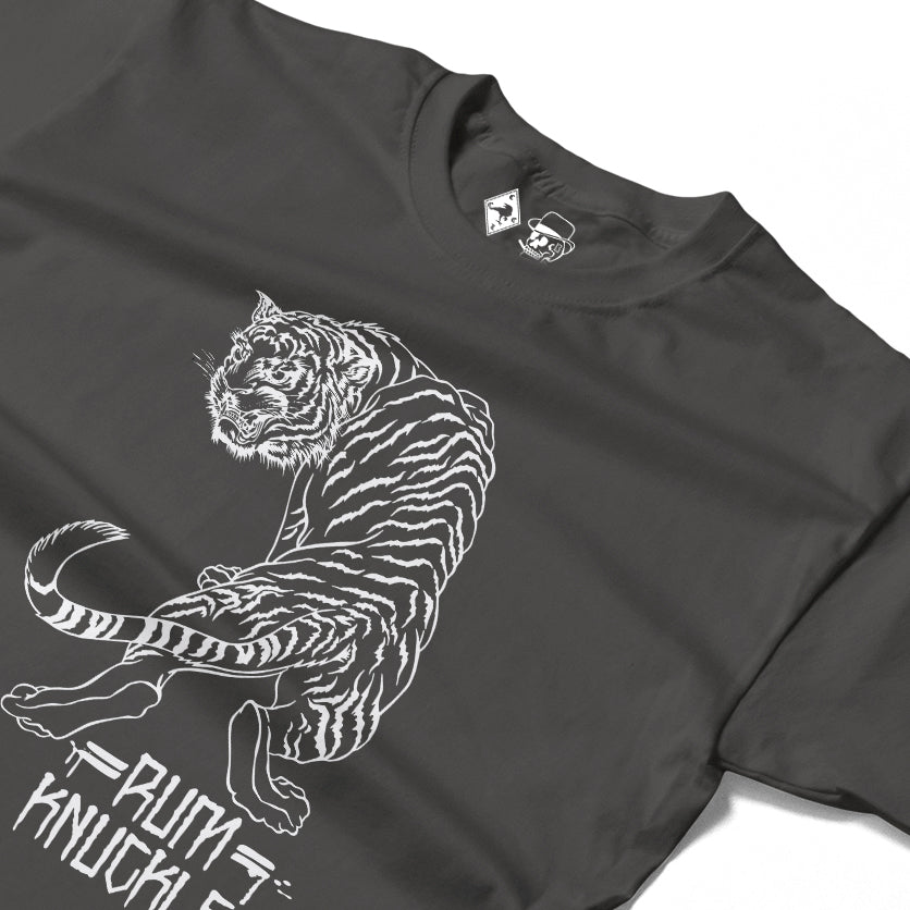 RUM KNUCKLES RK TIGER STRIPES Long Sleeve Tee - Charcoal - detail