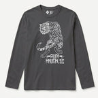 RUM KNUCKLES RK TIGER STRIPES Long Sleeve Tee - Charcoal - front