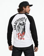 RUM KNUCKLES DEATH OR GLORY Baseball Tee - White/Black - model back