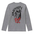 RUM KNUCKLES DEATH OR GLORY Long Sleeve Tee - Heather Grey - back
