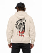 RUM KNUCKLES DEATH OR GLORY Zip Hoodie - Ecru - model back