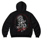 RUM KNUCKLES LUCKY 13 MOTO Zip Hoodie - Black - back