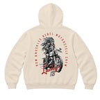 RUM KNUCKLES LUCKY 13 MOTO Zip Hoodie - Ecru - back