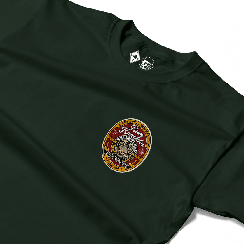 RUM KNUCKLES TRUE FIGHTING SPIRIT Long Sleeve Tee - Forest Green - detail