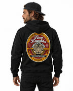 RUM KNUCKLES TRUE FIGHTING SPIRIT Zip Hoodie - Black - model back