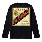 RUM KNUCKLES LIQUOR LABEL Long Sleeve Tee - Black - back