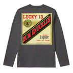 RUM KNUCKLES LIQUOR LABEL Long Sleeve Tee - Charcoal - back