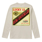 RUM KNUCKLES LIQUOR LABEL Long Sleeve Tee - Ecru - back