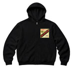 RUM KNUCKLES LIQUOR LABEL Zip Hoodie - Black - front