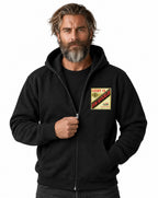 RUM KNUCKLES LIQUOR LABEL Zip Hoodie - Black - model front