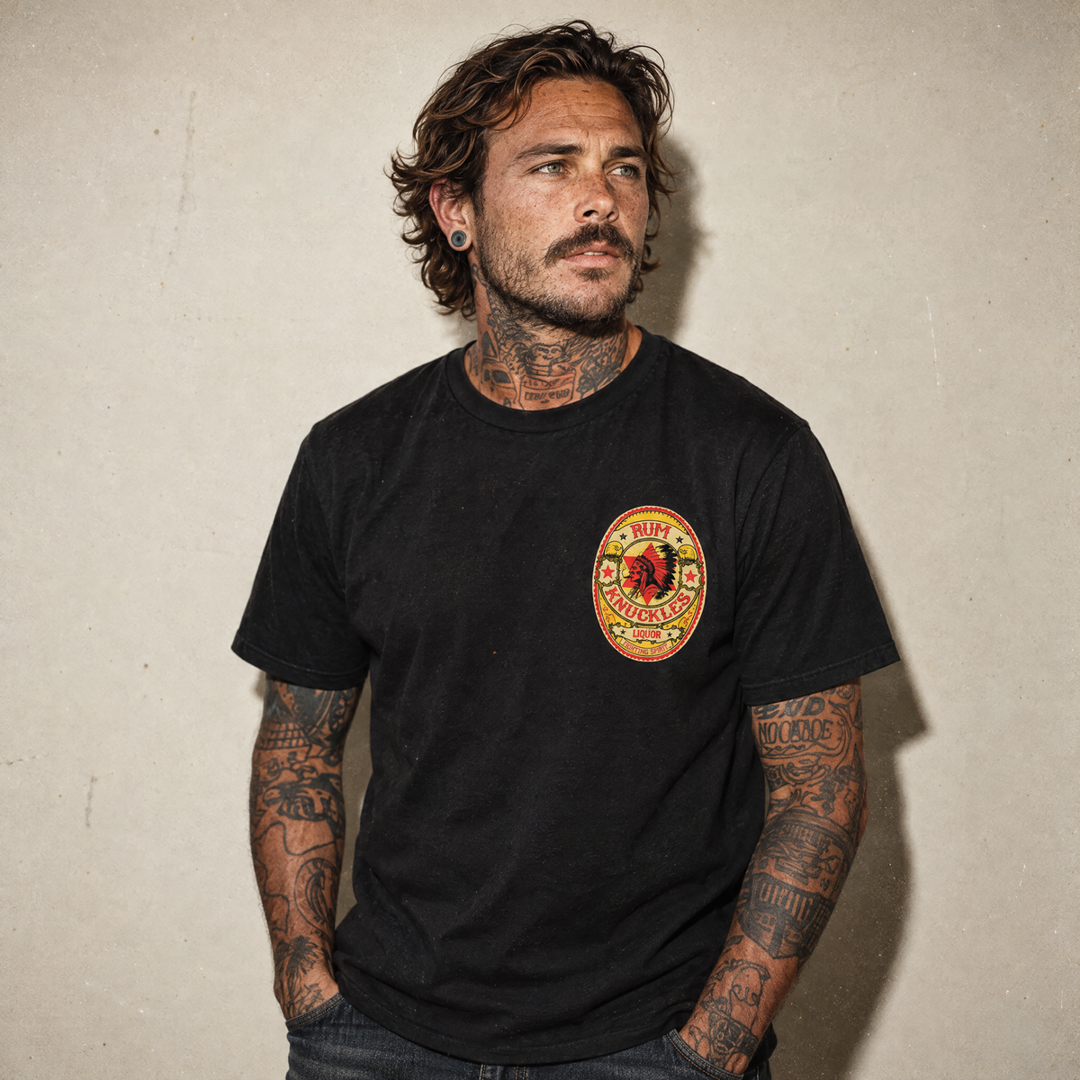 RUM KNUCKLES RK BADGE T-Shirt