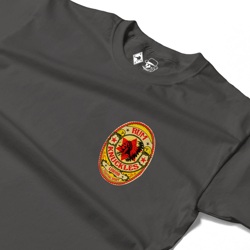 RUM KNUCKLES RK BADGE Long Sleeve Tee - Charcoal - detail