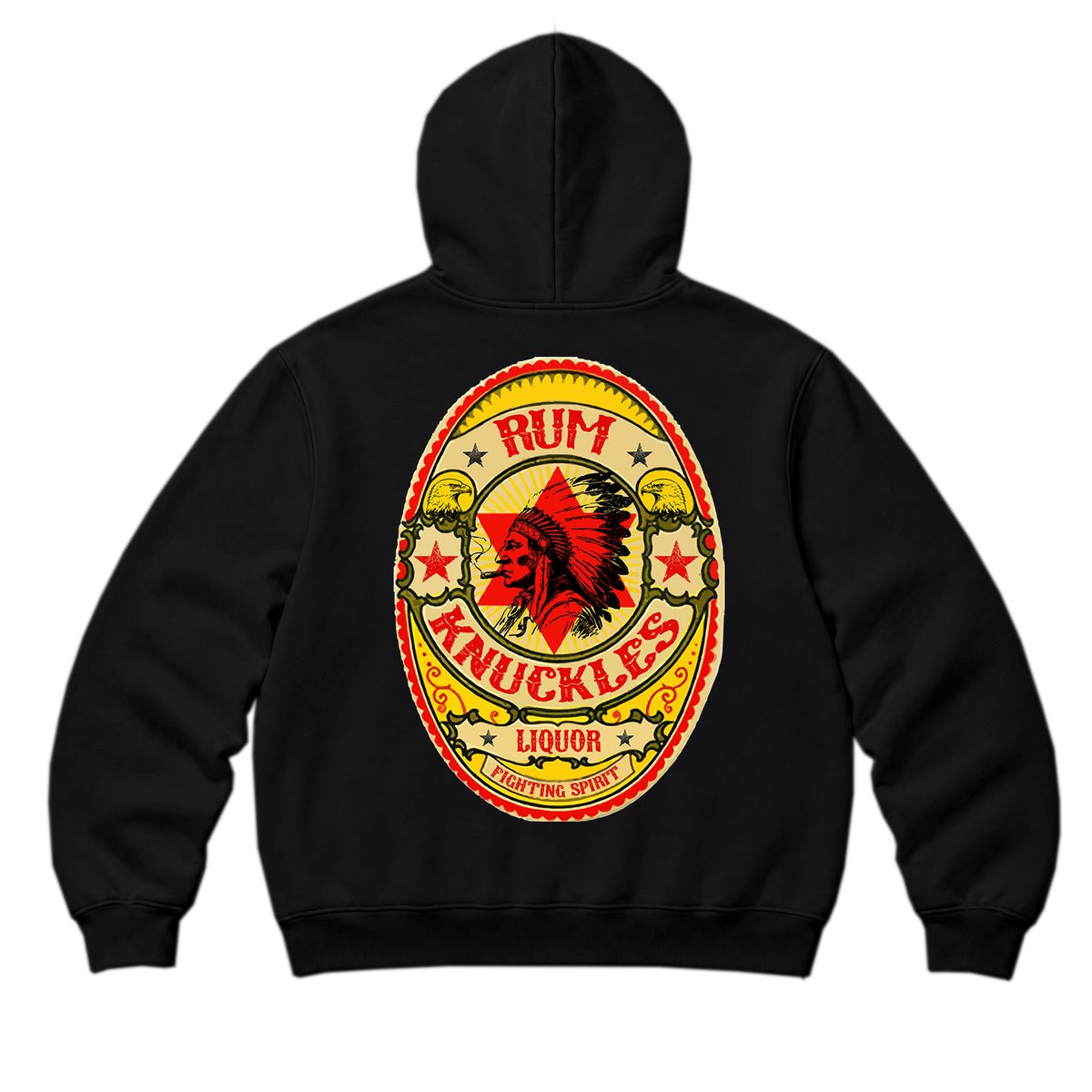 RUM KNUCKLES RK BADGE Zip Hoodie - Black - back