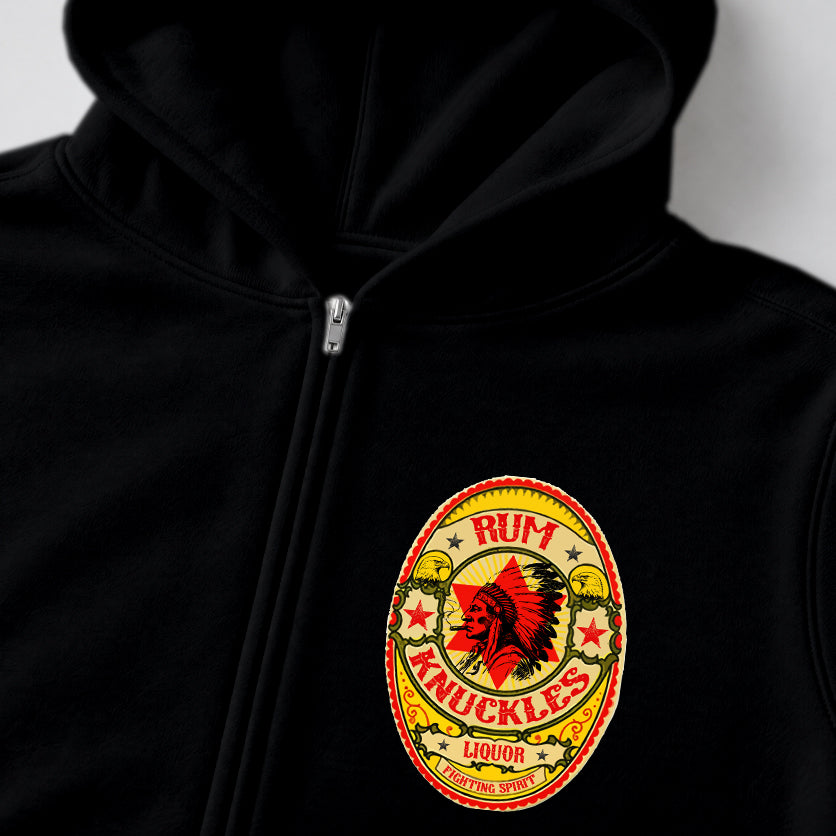 RUM KNUCKLES RK BADGE Zip Hoodie - Black - detail