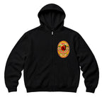 RUM KNUCKLES RK BADGE Zip Hoodie - Black - front