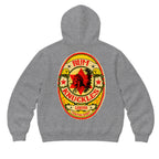 RUM KNUCKLES RK BADGE Zip Hoodie - Heather Grey - back