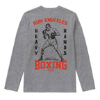 RUM KNUCKLES HEAVY HANDS Long Sleeve Tee - Heather Grey - back