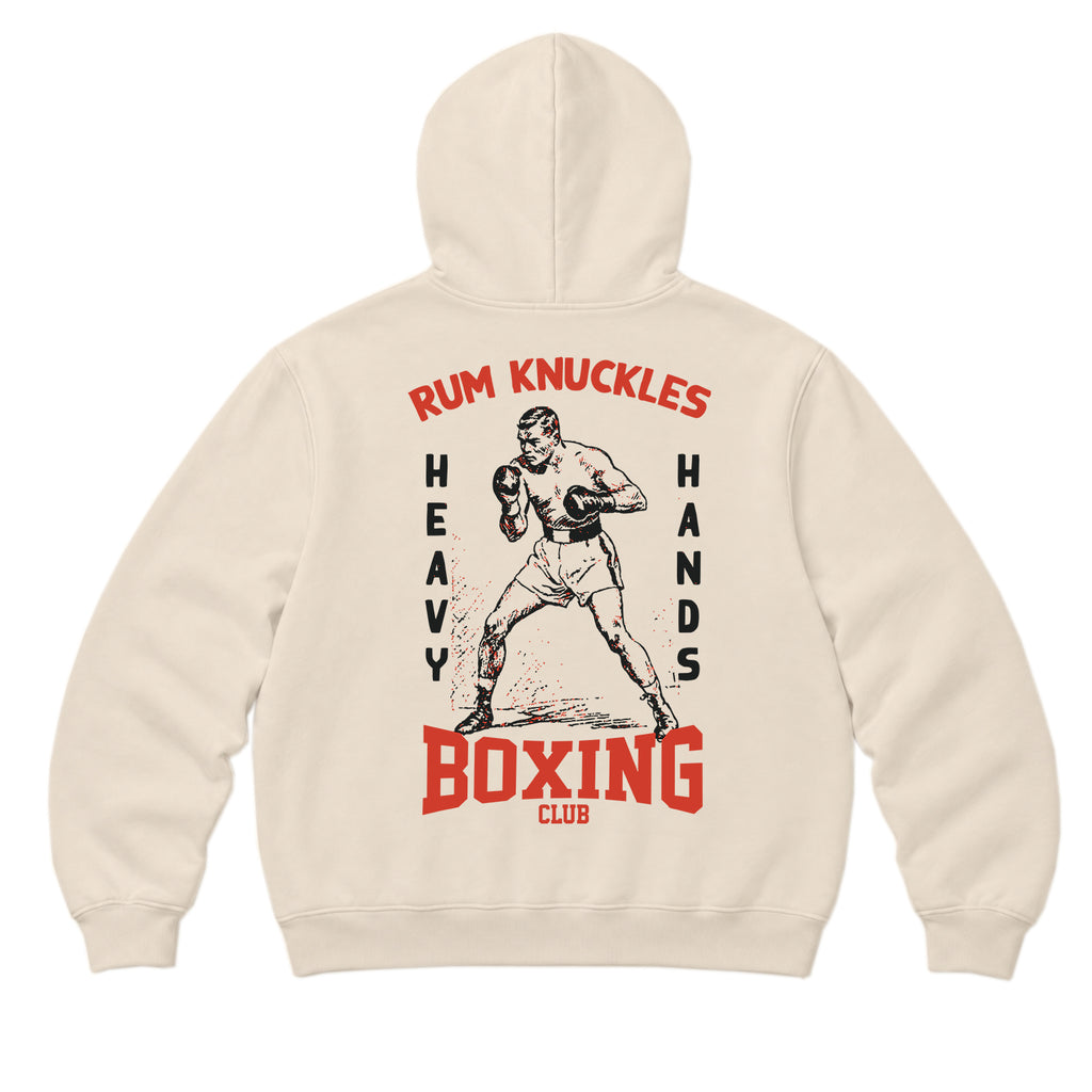 RUM KNUCKLES HEAVY HANDS Zip Hoodie - Ecru - back